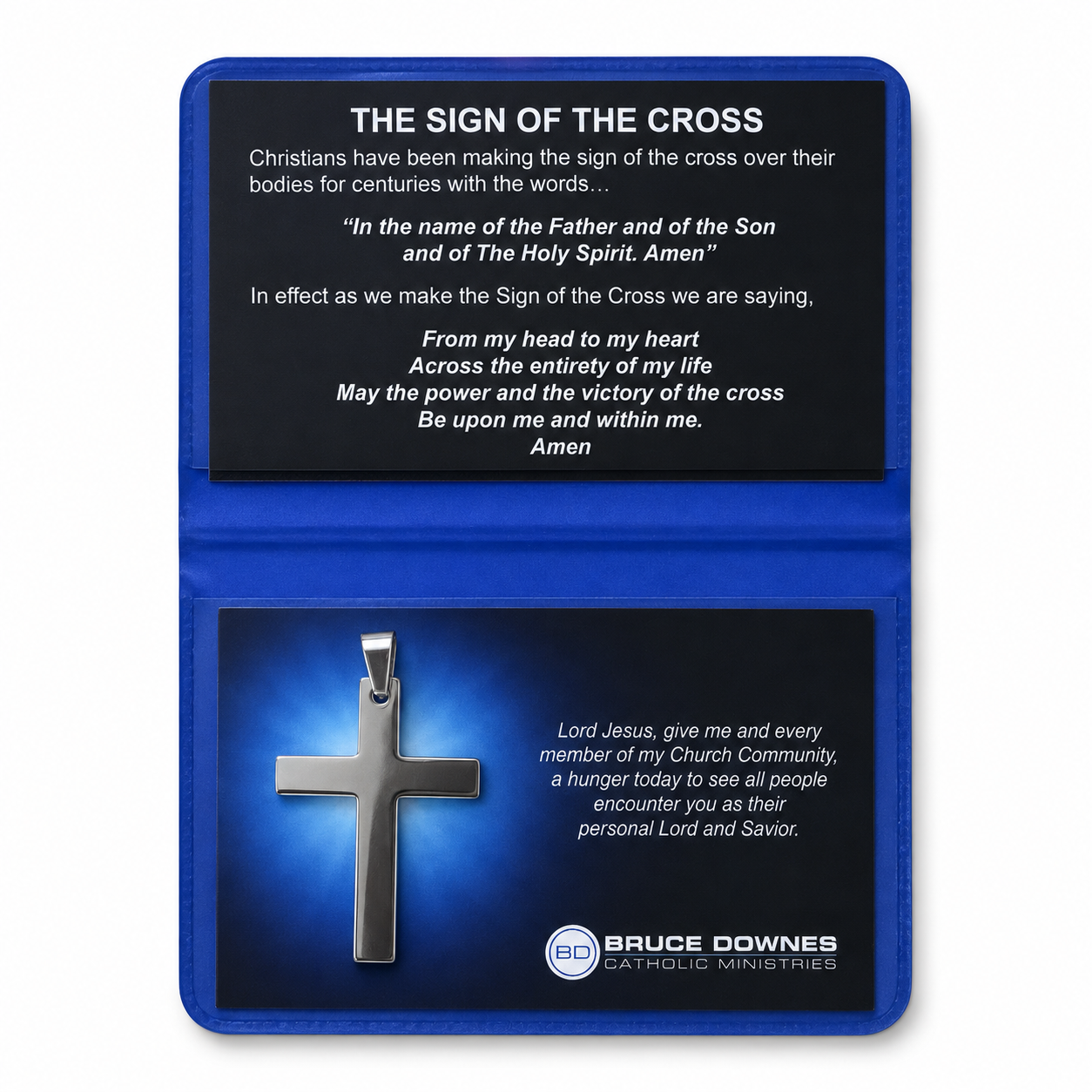 Stainless Steel Cross in Pouch